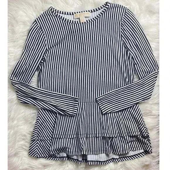Striped Michael Kors Peplum Top - Picture 1 of 5